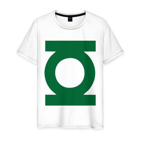 Мужская футболка хлопок с принтом Зеленый фонарь в Петрозаводске, 100% хлопок | прямой крой, круглый вырез горловины, длина до линии бедер, слегка спущенное плечо. | зеленый фонарь