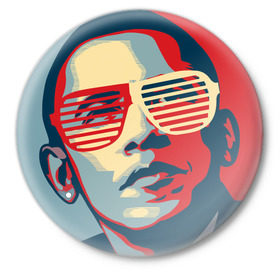 Значок с принтом Президент США в Петрозаводске,  металл | круглая форма, металлическая застежка в виде булавки | обама