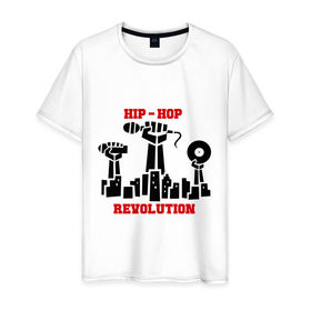 Мужская футболка хлопок с принтом Hip-hop revolution (3) в Петрозаводске, 100% хлопок | прямой крой, круглый вырез горловины, длина до линии бедер, слегка спущенное плечо. | 
