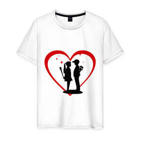 Мужская футболка хлопок с принтом Любовь непредсказуема в Петрозаводске, 100% хлопок | прямой крой, круглый вырез горловины, длина до линии бедер, слегка спущенное плечо. | девочка | девушка | любовь | мальчик | непредсказуема | парень | сердце | чувства