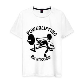 Мужская футболка хлопок с принтом Powerlifting (3) в Петрозаводске, 100% хлопок | прямой крой, круглый вырез горловины, длина до линии бедер, слегка спущенное плечо. | power | power lifting | russia | паурлифтинг | пауэр лифтинг | пауэрлифтинг | силовой экстрим | штанга