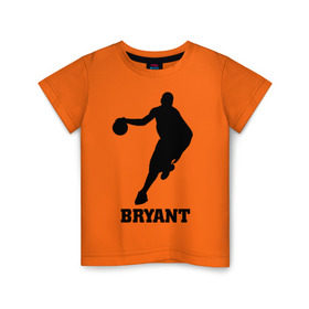 Детская футболка хлопок с принтом Basketball Star - Kobe Bryant в Петрозаводске, 100% хлопок | круглый вырез горловины, полуприлегающий силуэт, длина до линии бедер | kobe bryant | баскетболист | коби брайнт