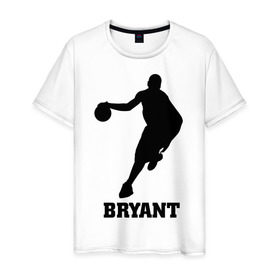 Мужская футболка хлопок с принтом Basketball Star - Kobe Bryant в Петрозаводске, 100% хлопок | прямой крой, круглый вырез горловины, длина до линии бедер, слегка спущенное плечо. | kobe bryant | баскетболист | коби брайнт