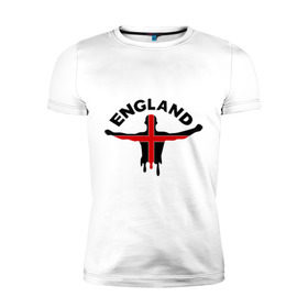 Мужская футболка премиум с принтом Англия в Петрозаводске, 92% хлопок, 8% лайкра | приталенный силуэт, круглый вырез ворота, длина до линии бедра, короткий рукав | england | болельщик