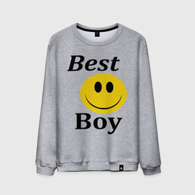 Мужской свитшот хлопок с принтом Best Boy в Петрозаводске, 100% хлопок |  | best | boy | лучший пареньсмайл | смайлик | улыбка | улыбочка