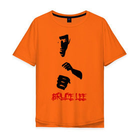 Мужская футболка хлопок Oversize с принтом Bruce lee (4) в Петрозаводске, 100% хлопок | свободный крой, круглый ворот, “спинка” длиннее передней части | брюс ли