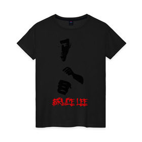 Женская футболка хлопок с принтом Bruce lee (4) в Петрозаводске, 100% хлопок | прямой крой, круглый вырез горловины, длина до линии бедер, слегка спущенное плечо | брюс ли