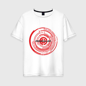 Женская футболка хлопок Oversize с принтом Pendulum в Петрозаводске, 100% хлопок | свободный крой, круглый ворот, спущенный рукав, длина до линии бедер
 | drum | pendulum | pendulumdram | драм