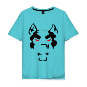 Мужская футболка хлопок Oversize с принтом Злой пёс (mad dog) в Петрозаводске, 100% хлопок | свободный крой, круглый ворот, “спинка” длиннее передней части | dog | животные | злой | пес | собака
