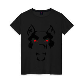 Женская футболка хлопок с принтом Злой пёс (mad dog) в Петрозаводске, 100% хлопок | прямой крой, круглый вырез горловины, длина до линии бедер, слегка спущенное плечо | dog | животные | злой | пес | собака
