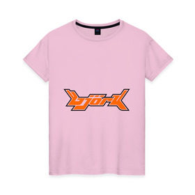 Женская футболка хлопок с принтом Bjork (Бьерк) в Петрозаводске, 100% хлопок | прямой крой, круглый вырез горловины, длина до линии бедер, слегка спущенное плечо | rock | рок | солистка