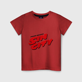 Детская футболка хлопок с принтом Sin sity (Город грехов) в Петрозаводске, 100% хлопок | круглый вырез горловины, полуприлегающий силуэт, длина до линии бедер | 