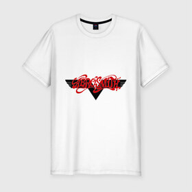 Мужская футболка премиум с принтом Aerosmith (2) в Петрозаводске, 92% хлопок, 8% лайкра | приталенный силуэт, круглый вырез ворота, длина до линии бедра, короткий рукав | heavy metal | metal | rock | trash metal | метал | металл | рок | трэш метал | хеви метал