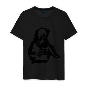 Мужская футболка хлопок с принтом Брюс Ли (2) в Петрозаводске, 100% хлопок | прямой крой, круглый вырез горловины, длина до линии бедер, слегка спущенное плечо. | bruce lee