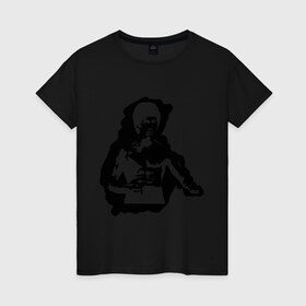 Женская футболка хлопок с принтом Брюс Ли (2) в Петрозаводске, 100% хлопок | прямой крой, круглый вырез горловины, длина до линии бедер, слегка спущенное плечо | bruce lee
