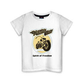 Детская футболка хлопок с принтом Harley Davidson Spirit of freedom в Петрозаводске, 100% хлопок | круглый вырез горловины, полуприлегающий силуэт, длина до линии бедер | harley | harley davidson | harley davidson 