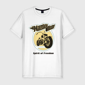 Мужская футболка премиум с принтом Harley Davidson Spirit of freedom в Петрозаводске, 92% хлопок, 8% лайкра | приталенный силуэт, круглый вырез ворота, длина до линии бедра, короткий рукав | harley | harley davidson | harley davidson 