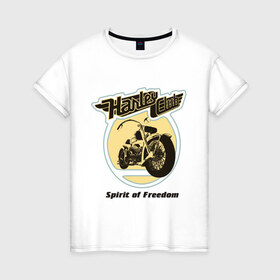 Женская футболка хлопок с принтом Harley Davidson Spirit of freedom в Петрозаводске, 100% хлопок | прямой крой, круглый вырез горловины, длина до линии бедер, слегка спущенное плечо | harley | harley davidson | harley davidson 