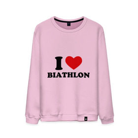 Мужской свитшот хлопок с принтом Я люблю Биатлон — I love Biathlon в Петрозаводске, 100% хлопок |  | биатлон | биатлонисты | я люблю