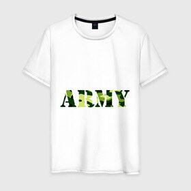 Мужская футболка хлопок с принтом Army в Петрозаводске, 100% хлопок | прямой крой, круглый вырез горловины, длина до линии бедер, слегка спущенное плечо. | camo | military | армия | камо | камуфляж