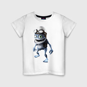 Детская футболка хлопок с принтом Crazy frog в Петрозаводске, 100% хлопок | круглый вырез горловины, полуприлегающий силуэт, длина до линии бедер | crazy frog | крейзи фрог | крэйзи фрог | лягушка
