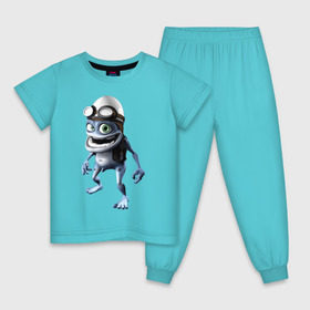 Детская пижама хлопок с принтом Crazy frog в Петрозаводске, 100% хлопок |  брюки и футболка прямого кроя, без карманов, на брюках мягкая резинка на поясе и по низу штанин
 | crazy frog | крейзи фрог | крэйзи фрог | лягушка