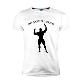 Мужская футболка премиум с принтом Bodybuilding (2) в Петрозаводске, 92% хлопок, 8% лайкра | приталенный силуэт, круглый вырез ворота, длина до линии бедра, короткий рукав | 