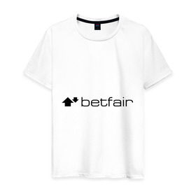 Мужская футболка хлопок с принтом Betfair в Петрозаводске, 100% хлопок | прямой крой, круглый вырез горловины, длина до линии бедер, слегка спущенное плечо. | betfair | бетфаер | бетфайр | буки | букмейкеры | букмекерская контора | букмекеры | бэтфайр | ставки