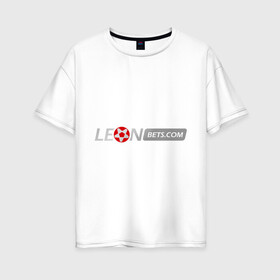 Женская футболка хлопок Oversize с принтом Leon в Петрозаводске, 100% хлопок | свободный крой, круглый ворот, спущенный рукав, длина до линии бедер
 | bet | leon | бет | буки | букмейкеры | букмекерская контора | букмекеры | леон