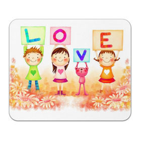 Коврик прямоугольный с принтом Love дети в Петрозаводске, натуральный каучук | размер 230 х 185 мм; запечатка лицевой стороны | love | дети | любовь | надпись love