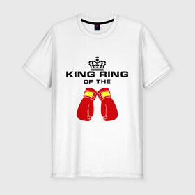Мужская футболка премиум с принтом King of the ring в Петрозаводске, 92% хлопок, 8% лайкра | приталенный силуэт, круглый вырез ворота, длина до линии бедра, короткий рукав | емельяненко
