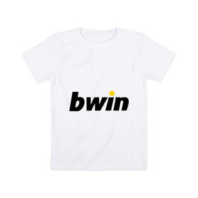 Детская футболка хлопок с принтом Bwin в Петрозаводске, 100% хлопок | круглый вырез горловины, полуприлегающий силуэт, длина до линии бедер | bwin | букмейкеры | букмекеры | выигрыш | контора | ставки