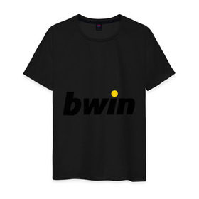 Мужская футболка хлопок с принтом Bwin в Петрозаводске, 100% хлопок | прямой крой, круглый вырез горловины, длина до линии бедер, слегка спущенное плечо. | bwin | букмейкеры | букмекеры | выигрыш | контора | ставки