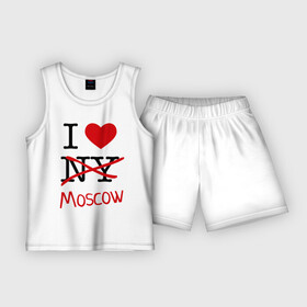Детская пижама с шортами хлопок с принтом I love Moscow (2) в Петрозаводске,  |  | i love | i love moscow | i love new york | moscow | new york | москва | нью йорк | столица | я люблю москву | я люблю нью йорк