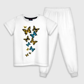 Детская пижама хлопок с принтом Полет бабочки в Петрозаводске, 100% хлопок |  брюки и футболка прямого кроя, без карманов, на брюках мягкая резинка на поясе и по низу штанин
 | бабочки | животные | насекомые | полет бабочки