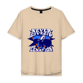 Мужская футболка хлопок Oversize с принтом WWE John Cena Never Give Up в Петрозаводске, 100% хлопок | свободный крой, круглый ворот, “спинка” длиннее передней части | wwe | бои без правил | джон сина