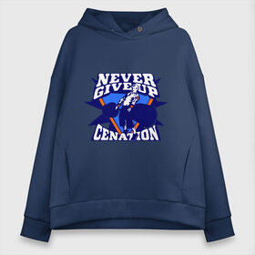 Женское худи Oversize хлопок с принтом WWE John Cena Never Give Up в Петрозаводске, френч-терри — 70% хлопок, 30% полиэстер. Мягкий теплый начес внутри —100% хлопок | боковые карманы, эластичные манжеты и нижняя кромка, капюшон на магнитной кнопке | wwe | бои без правил | джон сина