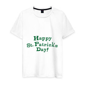 Мужская футболка хлопок с принтом День святого Патрика в Петрозаводске, 100% хлопок | прямой крой, круглый вырез горловины, длина до линии бедер, слегка спущенное плечо. | saint patricks day | день святого патрика | ирландские