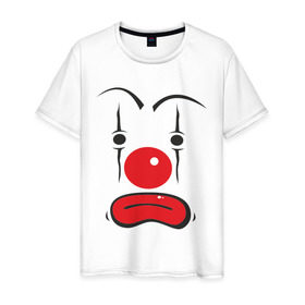 Мужская футболка хлопок с принтом Грусный клоун в Петрозаводске, 100% хлопок | прямой крой, круглый вырез горловины, длина до линии бедер, слегка спущенное плечо. | грусный клоун | грустный | грустный клоун | клоун | цирк