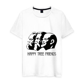 Мужская футболка хлопок с принтом Happy Tree Friends (2) в Петрозаводске, 100% хлопок | прямой крой, круглый вырез горловины, длина до линии бедер, слегка спущенное плечо. | friends | happy | happy tree friends | lenin | tree | ussr | ленин | ссср | три друга