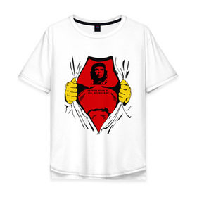 Мужская футболка хлопок Oversize с принтом Мой кумир Che Guevara в Петрозаводске, 100% хлопок | свободный крой, круглый ворот, “спинка” длиннее передней части | че гевара