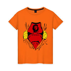 Женская футболка хлопок с принтом Мой кумир Che Guevara в Петрозаводске, 100% хлопок | прямой крой, круглый вырез горловины, длина до линии бедер, слегка спущенное плечо | че гевара