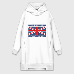 Платье-худи хлопок с принтом London   Лондон с флагом Англии в Петрозаводске,  |  | лондон