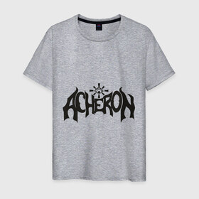Мужская футболка хлопок с принтом Acheron в Петрозаводске, 100% хлопок | прямой крой, круглый вырез горловины, длина до линии бедер, слегка спущенное плечо. | acheron | death | metal | блэк | группы | дэт метал | логотип