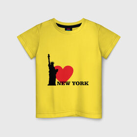 Детская футболка хлопок с принтом I love New York (NY Freedom) в Петрозаводске, 100% хлопок | круглый вырез горловины, полуприлегающий силуэт, длина до линии бедер | america | cша | new york | usa | америка | нью йорк | статуя свободы