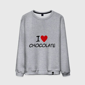 Мужской свитшот хлопок с принтом Chocolate в Петрозаводске, 100% хлопок |  | chocolate | i love | вкуснятина | конфеты | люблю шоколад | сладкое | сладкоежка | сладости | шоколад | шоколадный