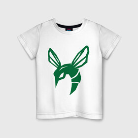 Детская футболка хлопок с принтом Зелёный шершень в Петрозаводске, 100% хлопок | круглый вырез горловины, полуприлегающий силуэт, длина до линии бедер | green hornet   зелёный шершень. супер герой из комиксов.зелёный шершень | насекомые | оса | осы | шершень
