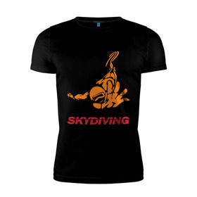 Мужская футболка премиум с принтом Skydiving (2) в Петрозаводске, 92% хлопок, 8% лайкра | приталенный силуэт, круглый вырез ворота, длина до линии бедра, короткий рукав | skydiving | авиационный спорт | парашют | парашютизм | свободное падение | скайдайвинг