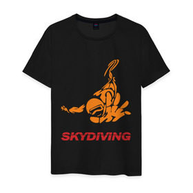 Мужская футболка хлопок с принтом Skydiving (2) в Петрозаводске, 100% хлопок | прямой крой, круглый вырез горловины, длина до линии бедер, слегка спущенное плечо. | skydiving | авиационный спорт | парашют | парашютизм | свободное падение | скайдайвинг