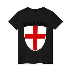 Женская футболка хлопок с принтом England - Англия в Петрозаводске, 100% хлопок | прямой крой, круглый вырез горловины, длина до линии бедер, слегка спущенное плечо | фк | футбольный клуб